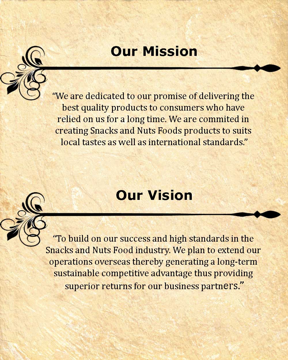 our mission and vision business mission